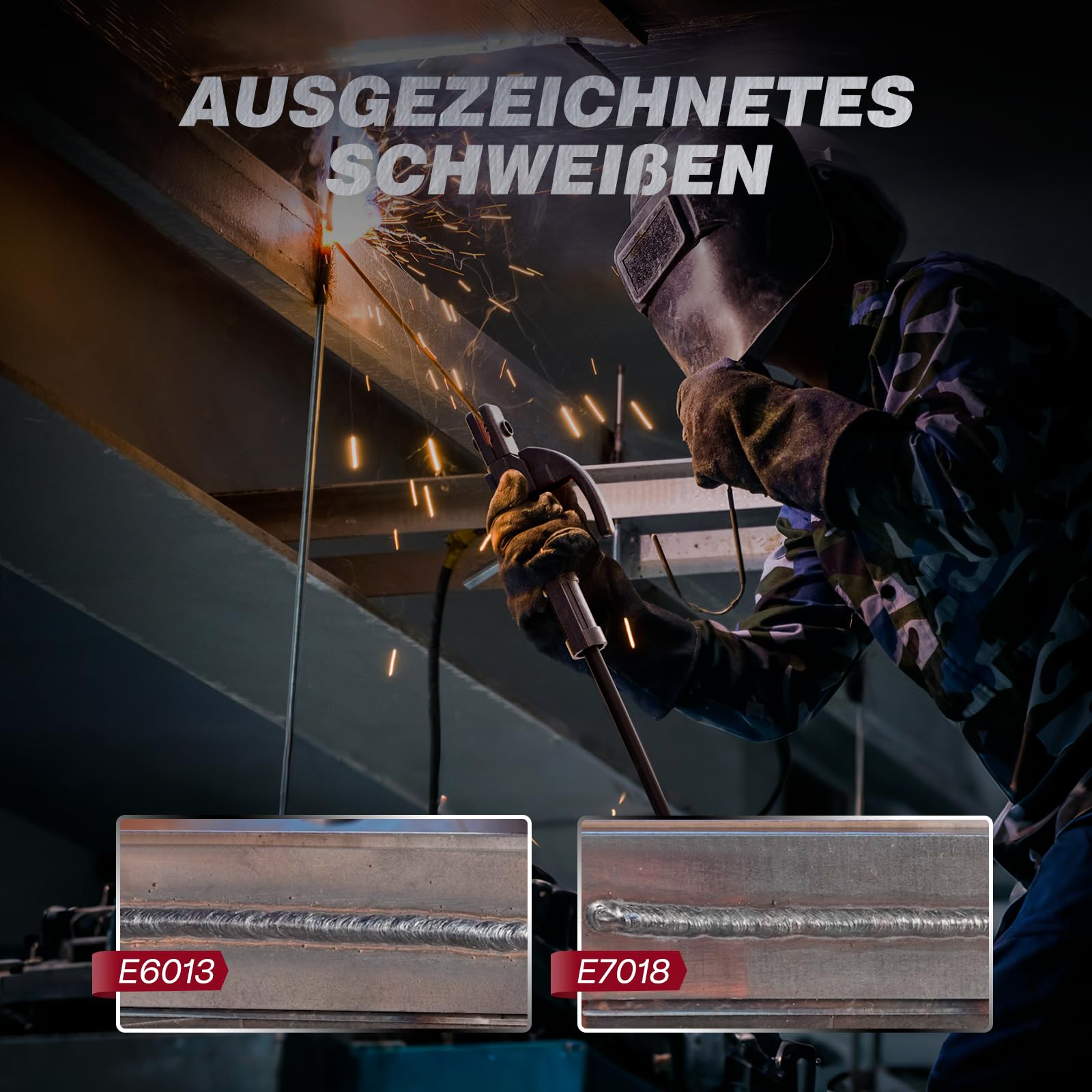 ARCCAPTAIN ARC200 Elektroden Schweißgerät, 200A IGBT DC MMA Inverter-Schweißgerät mit robustem Eckschutz, Heißstart, Anti-Stick, Arc-force