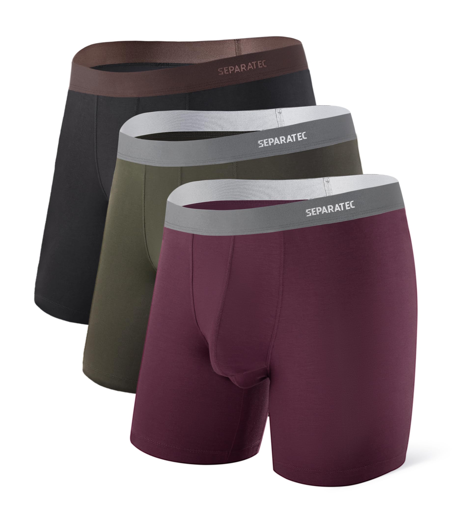 Separatec Mens Underwear with Pouch Moisture Wicking Rayon Made From Bamboo Underwear Men Breathable Boxer Briefs 3 or 6 Pack