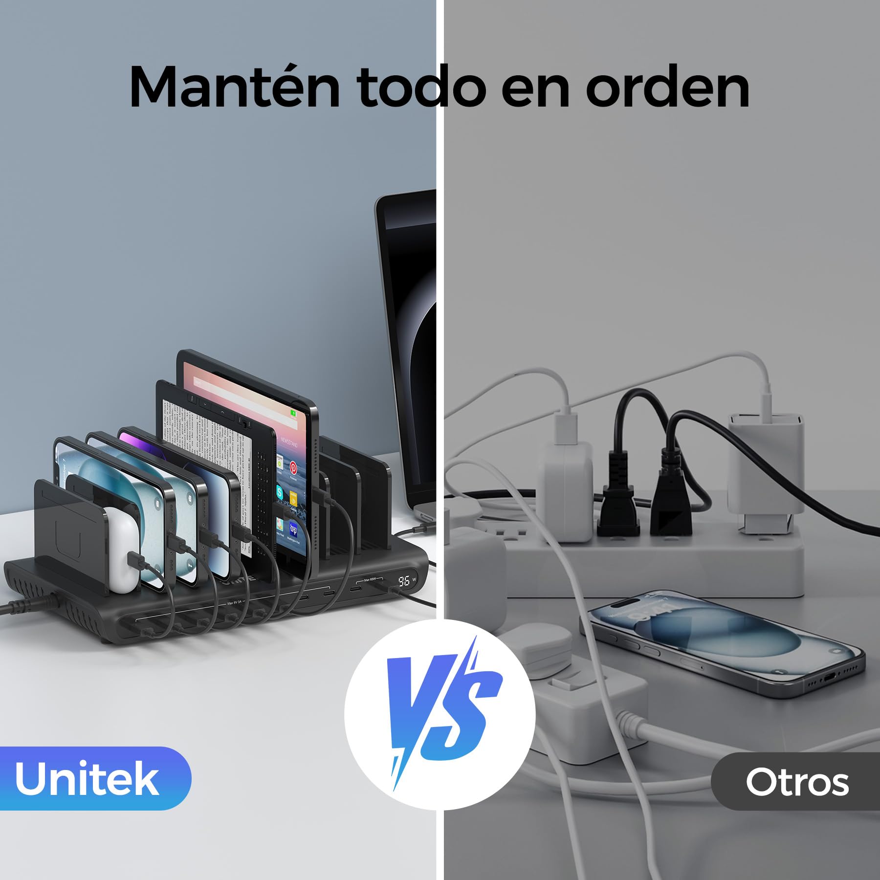 Unitek Estación de Carga de 96 W para múltiples Dispositivos