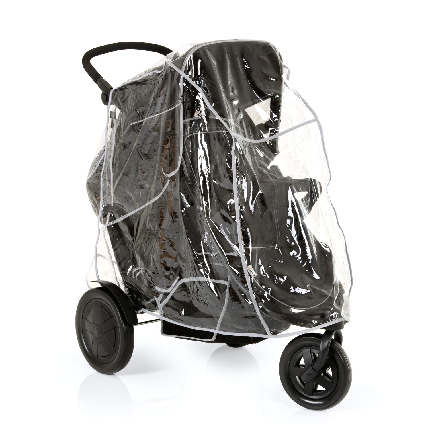 hauck Freerider, Nero - Passeggino 3 Ruote Fratellare Tandem per 2 Bambini Età Diversa, Sedile Superiore dalla Nascita, Seduta in Basso dai 6 Mesi, Maniglione Regolabile, Pieghevole, Grande Cesto