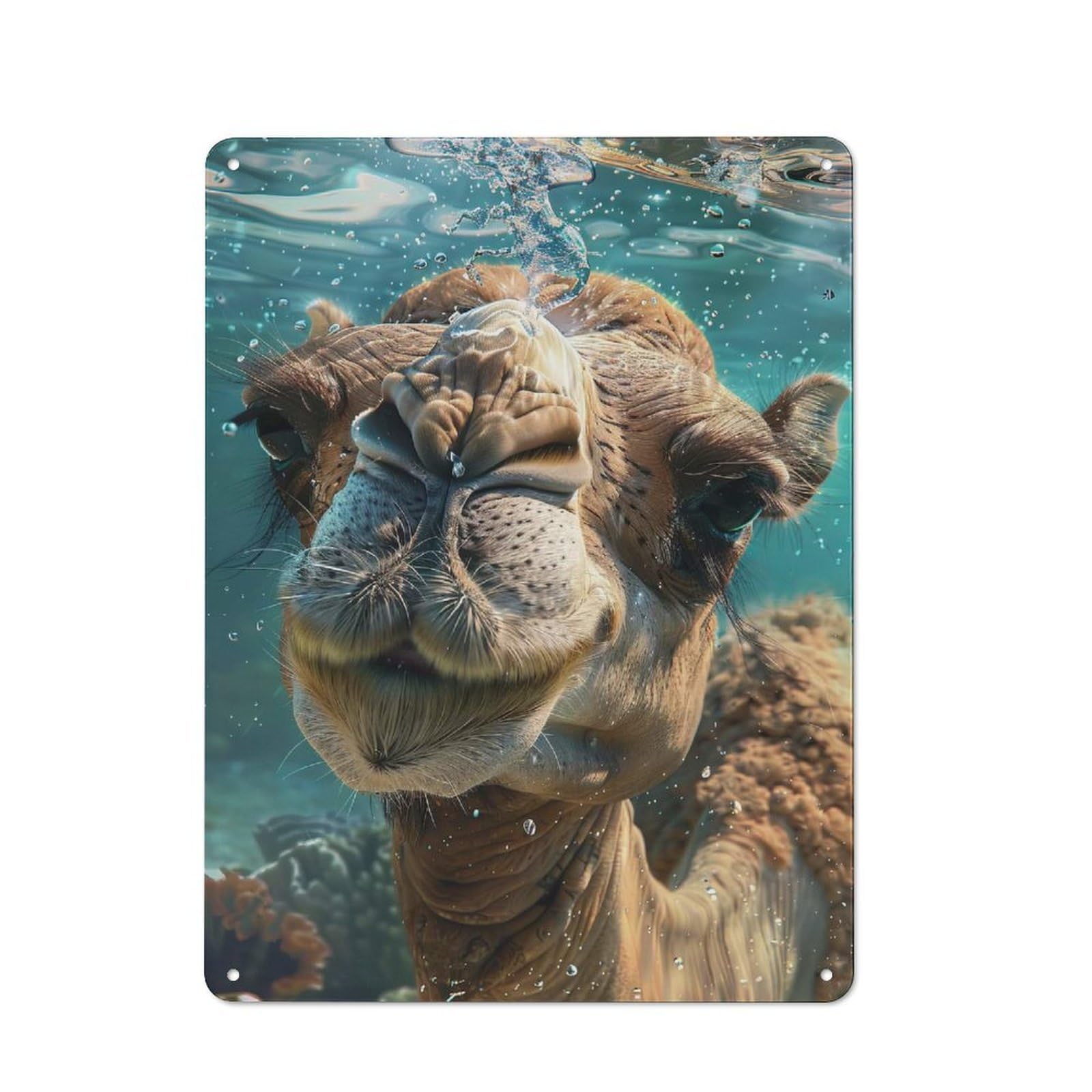 Casual Camel Sea Shed Metal Sign 40x30cm, Shed Wall Decor for Greenhouse, Garden Room, Cafe Or Entryway