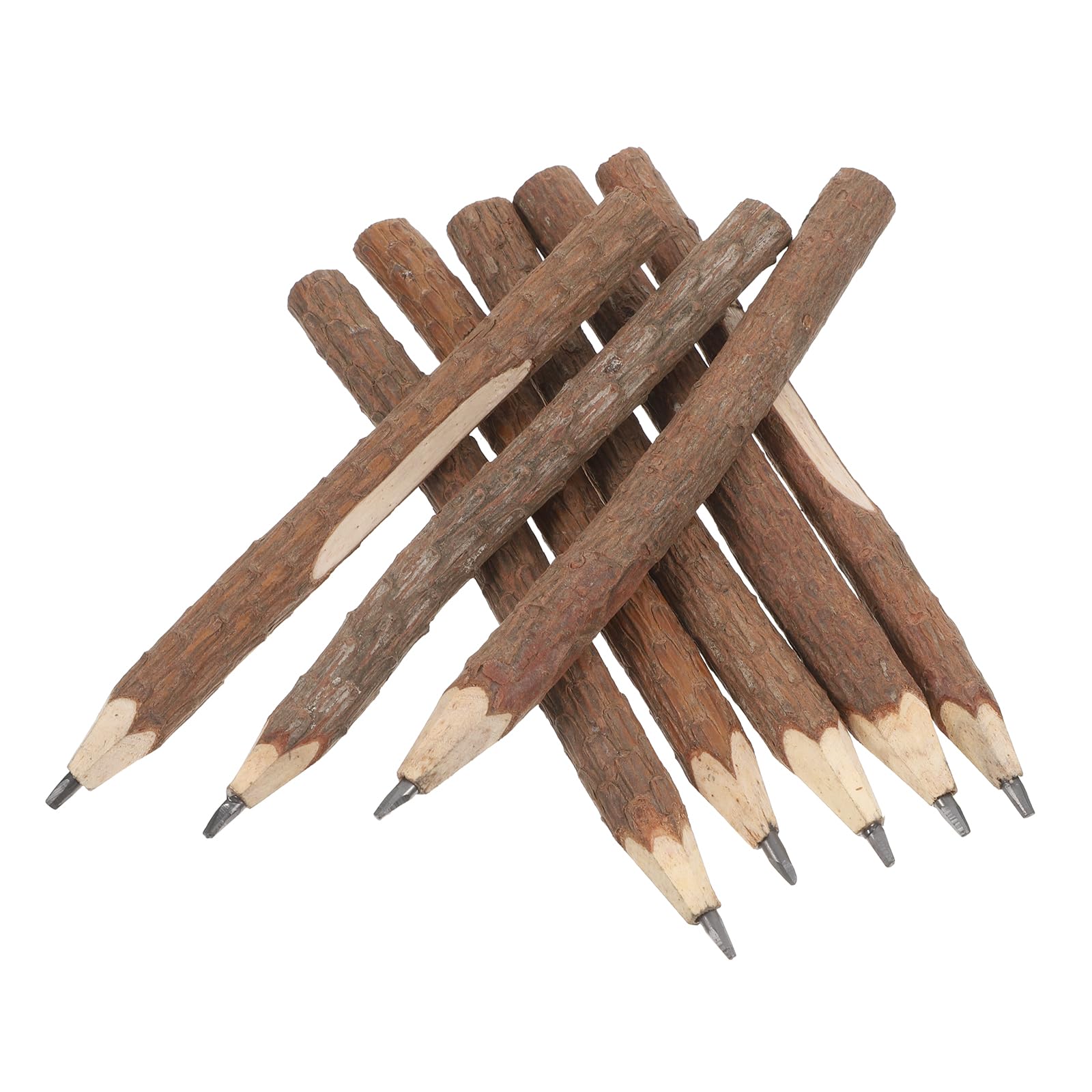 30Pcs 5" Long Twig Pencils, Natural Wood Pencils Bulk, Wooden Graphite Pencils for School Party Supplies Novelty Camping Themed Party Decorations