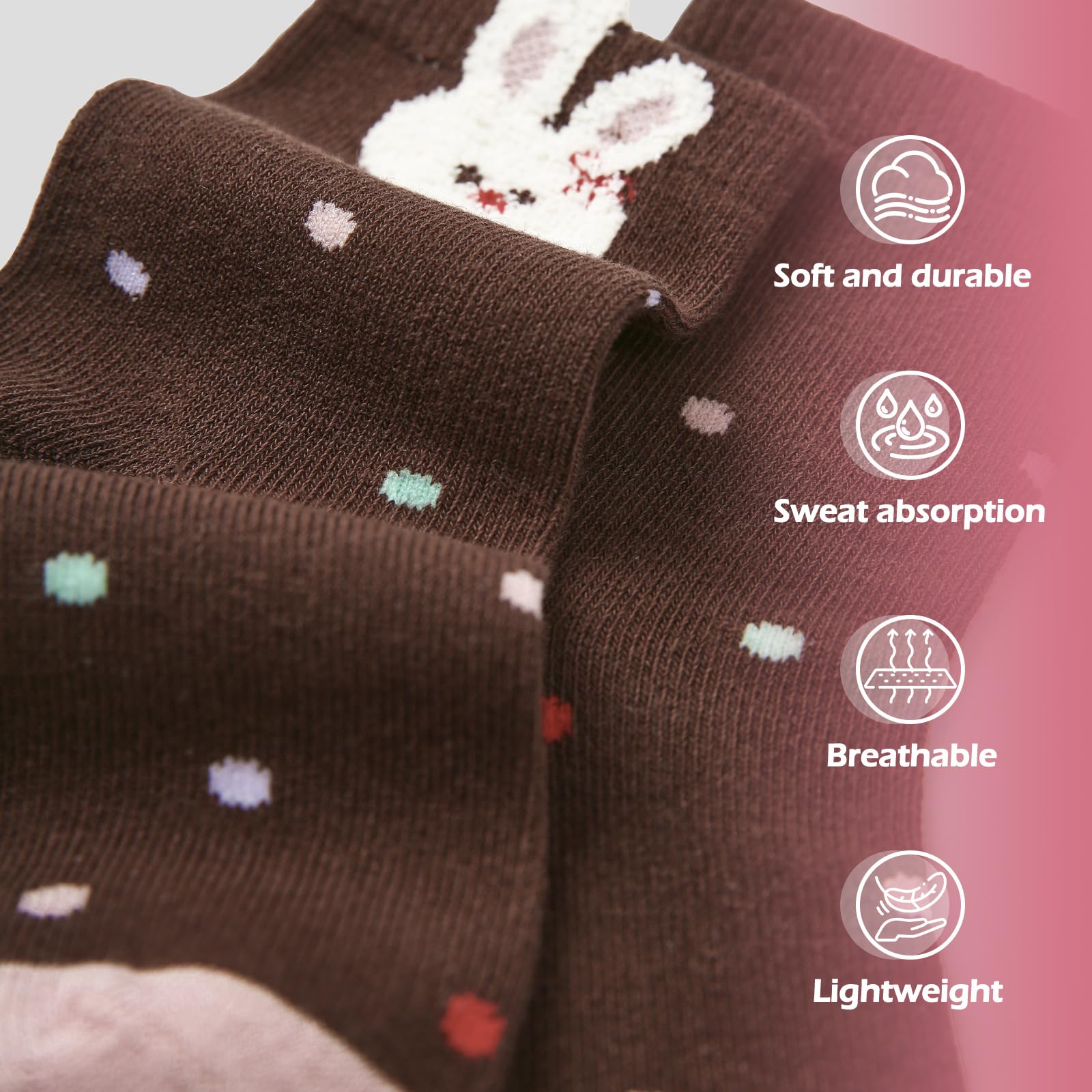 Simpeak 5 Pares Calcetines Niña de Algodón - Sin Costuras, Cómodos y Suaves, Respirable y Elástico, Animales Calcetines Infantiles Lindos Divertidos para Niñas de 3-12 Años (Invierno&Otoño)