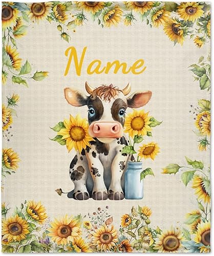 Miniatura 153 de Manta personalizada con diseño de jirafa y elefante, manta de franela suave, acogedora y ligera con nombre para sofá, cama, sofá, regalo, unisex