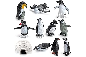 Arctic Penguin Figurine Playset: Miniature Realistic Penguins for Educational Play and Display