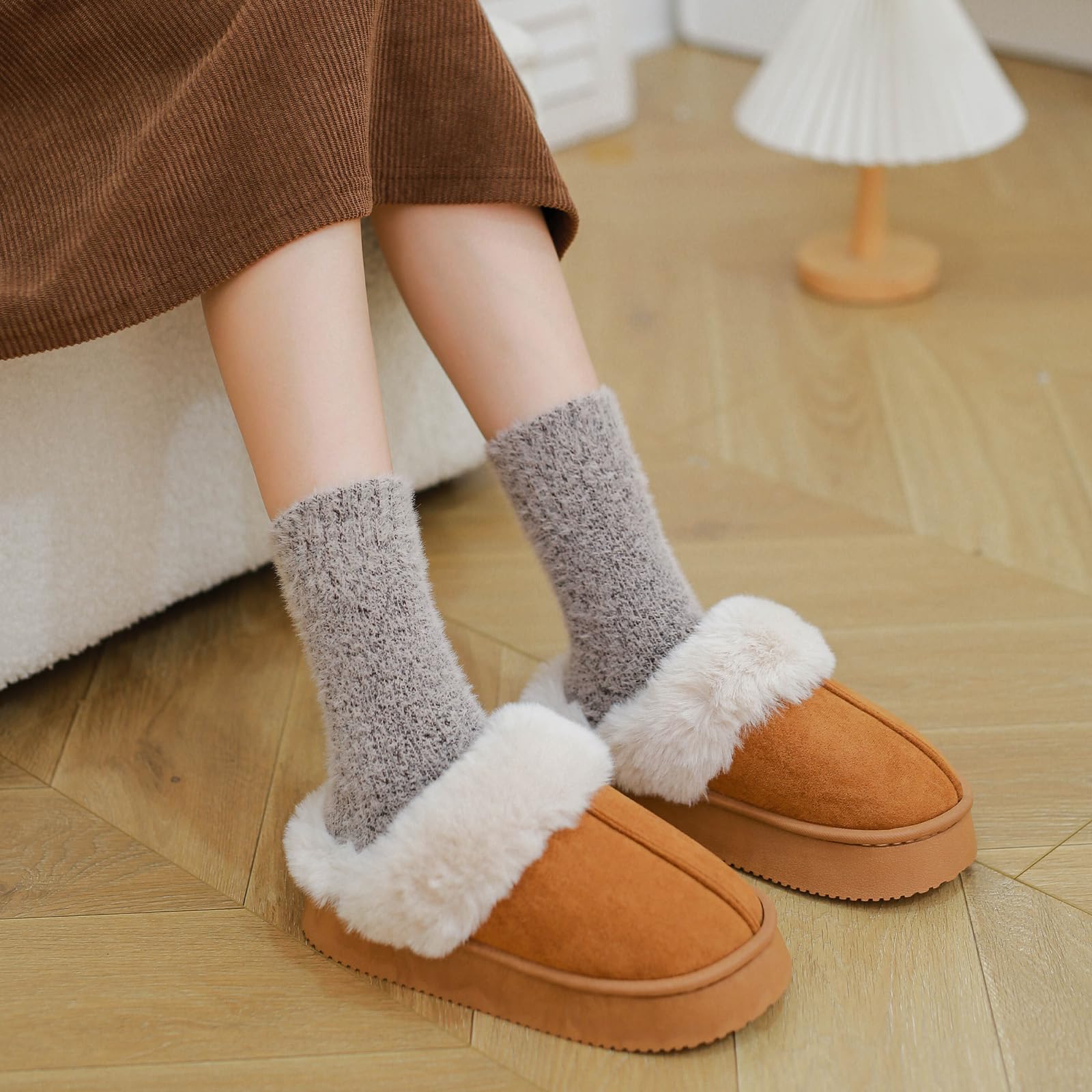 ICEIVY Flauschige Damensocken, kuschelige Wollsocken, Geschenk für Damen