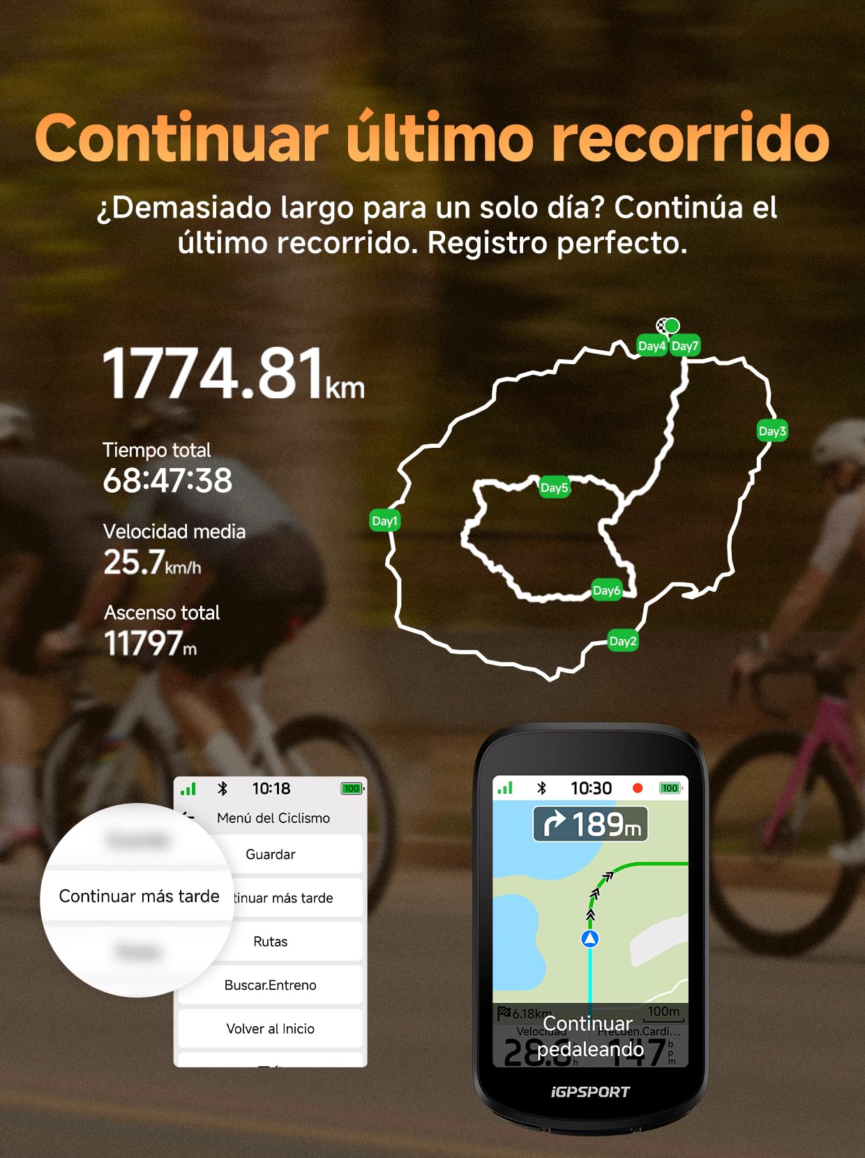 iGPSPORT BSC500 Ciclocomputador GPS Bicicleta Pantalla Táctil 3,3" Navegación Boz Timbre Electrónico Entrenamiento 32GB