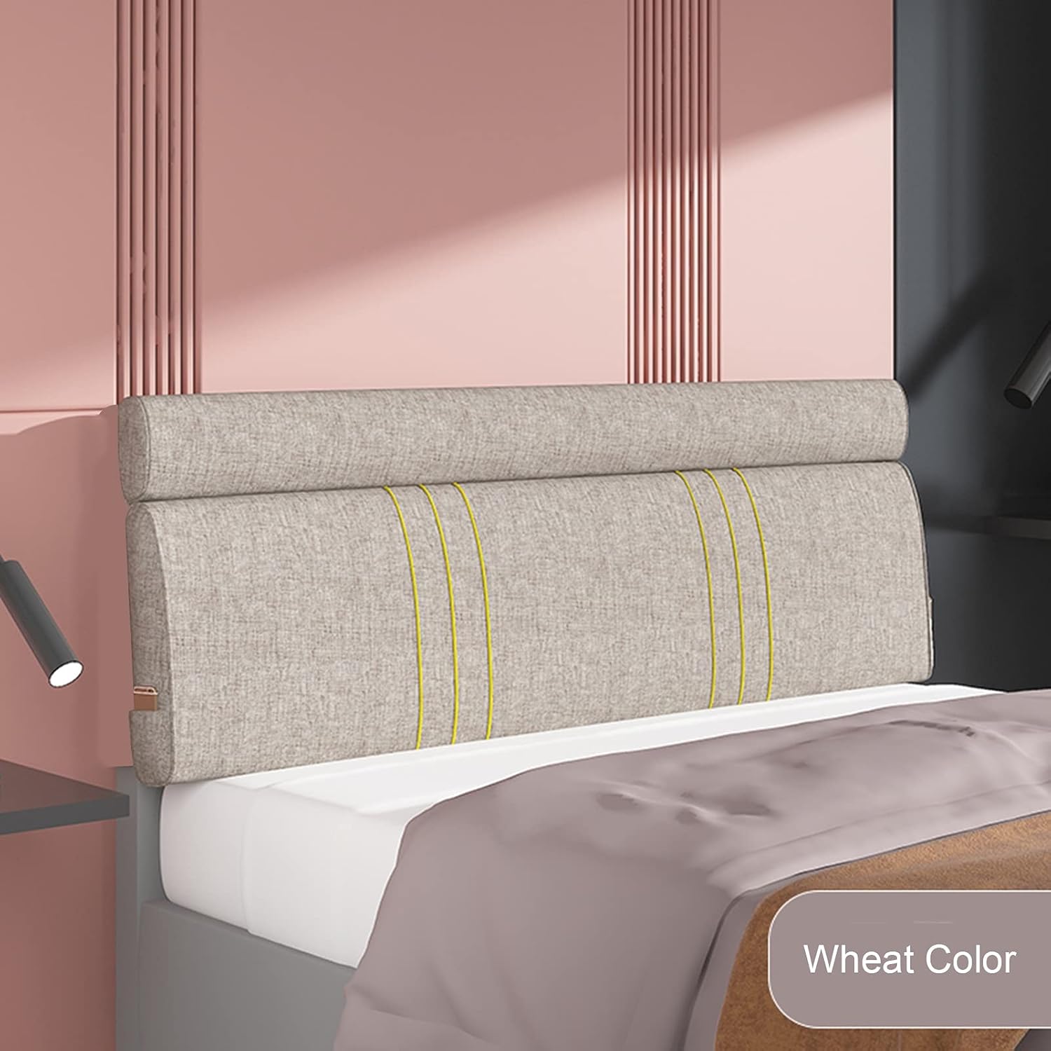 ヘッドボード ベッドサイド クッション スポンジ パディング 背もたれ ランバー パッド 取り外し可能なカバー ホームステイホテル用