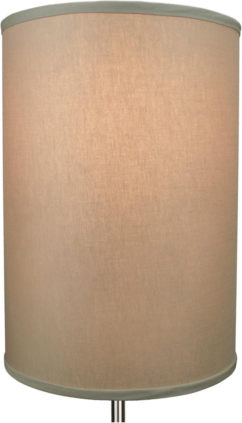 FenchelShades.com 12" Diameter x 17" Height Drum Lampshade Retro Rustic Vintage Hardback USA Made (Stone)