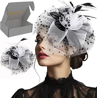 Elegant Fascinator Hats for Women - Stylish Mesh and Feather Designs, Perfect for Tea Parties and Derby Events