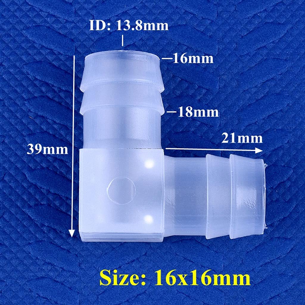 Conectores de Codo de Polipropileno de 4 a 20 Mm, Accesorios para Tanque de Acuario, Aireador de Bomba de Aire, Junta de Pagoda, Juntas de Manguera de Riego de Jardín/16 * 16Mm/200 Pieces