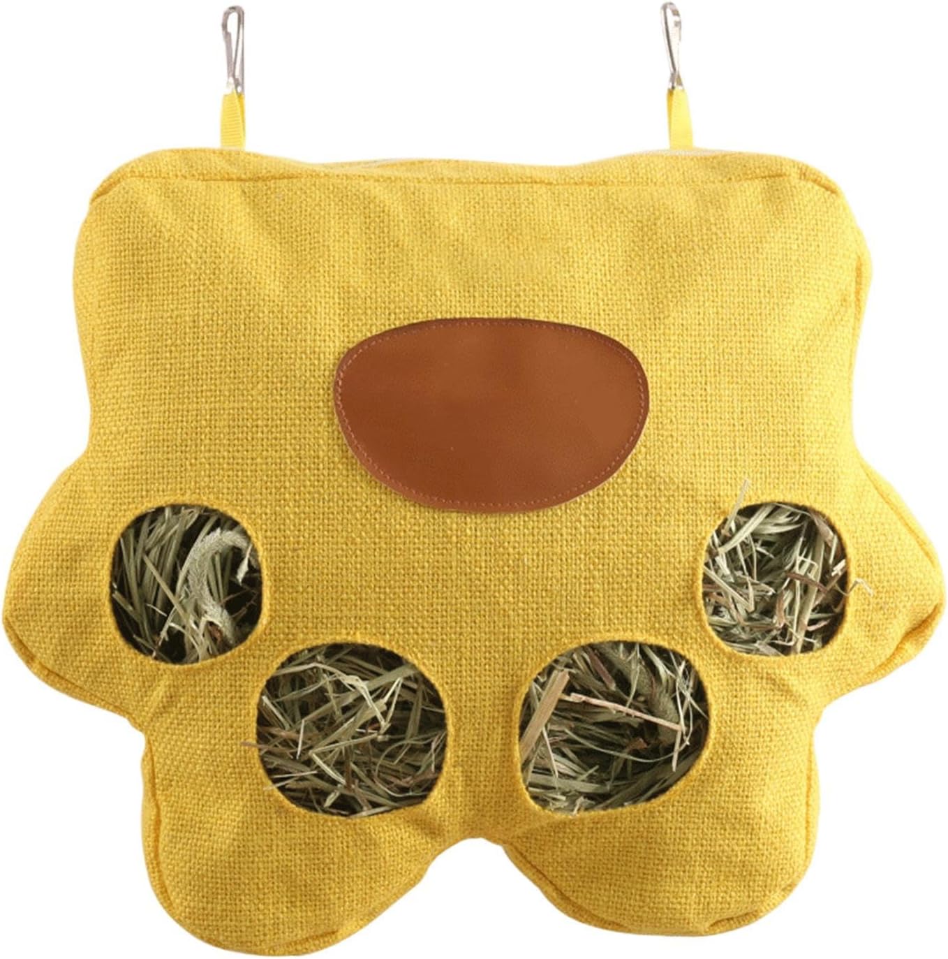 Rabbit Hay Feeder - 29x24x4cm Bunny Hay Bag | Lightweight Portal Henoo Pendant | Rabbit Chinchilla Indoor Outdoor Cage Dispenser with 4 Holes