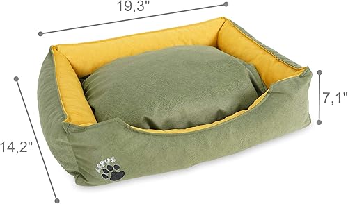 Miniatura 6 de SUSSEXHOME Pets - Cama lavable para perros pequeños, de 19.3 x 14.2 x 7 pulgadas, duradera, impermeable, con laterales (verde)