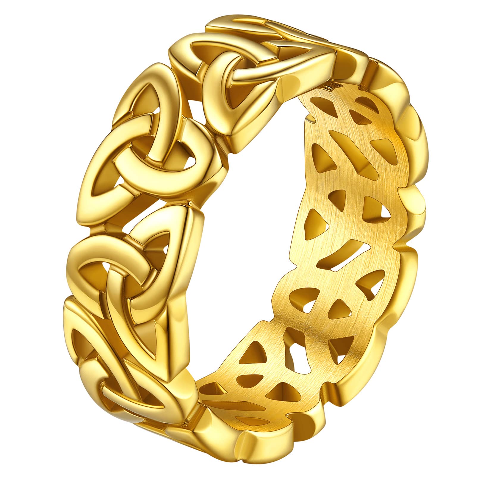 Snapklik.com : Mens Celtic Knot Rings Fashion Gold Plated Traditional ...