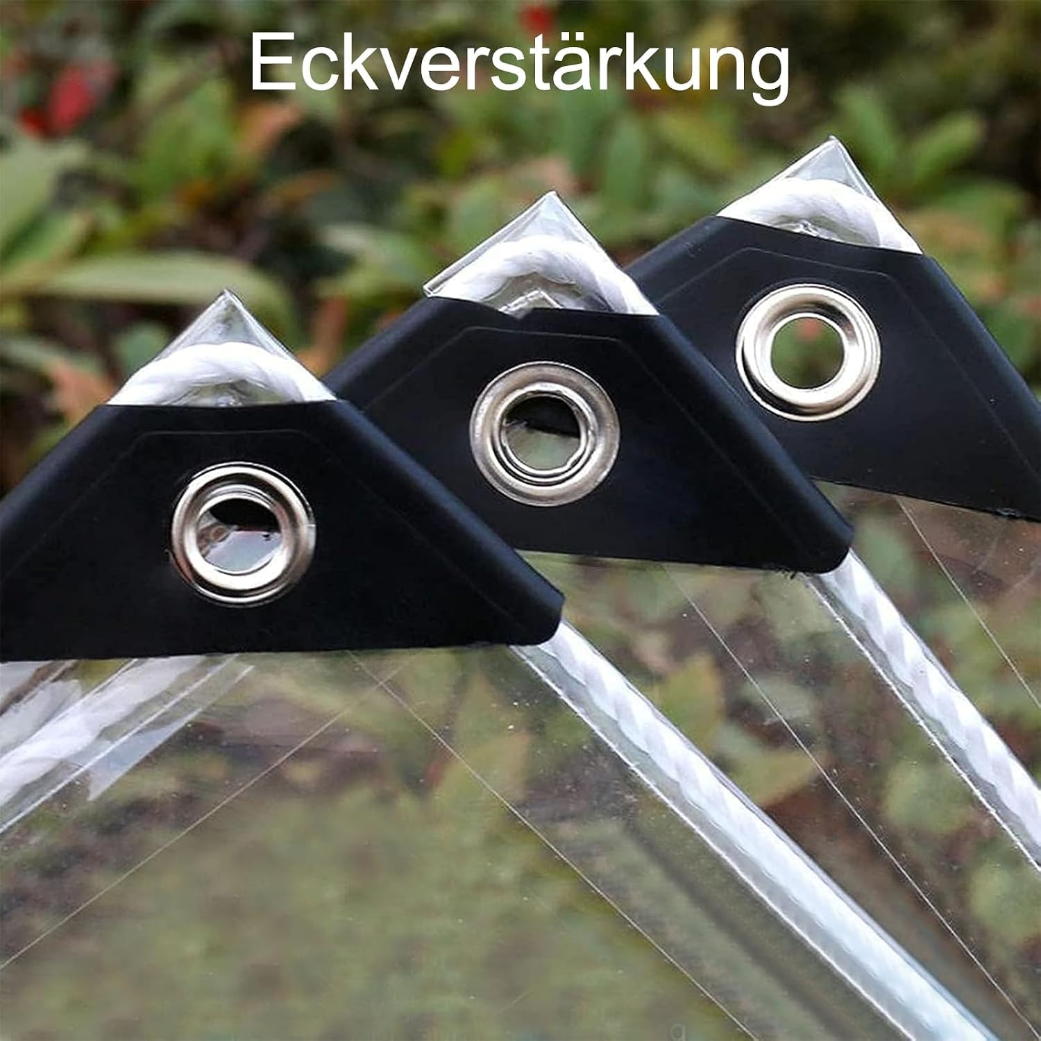 Transparente wasserdichte Abdeckplane mit Ösen 420g/m², PVC-Planen 2.5x3m