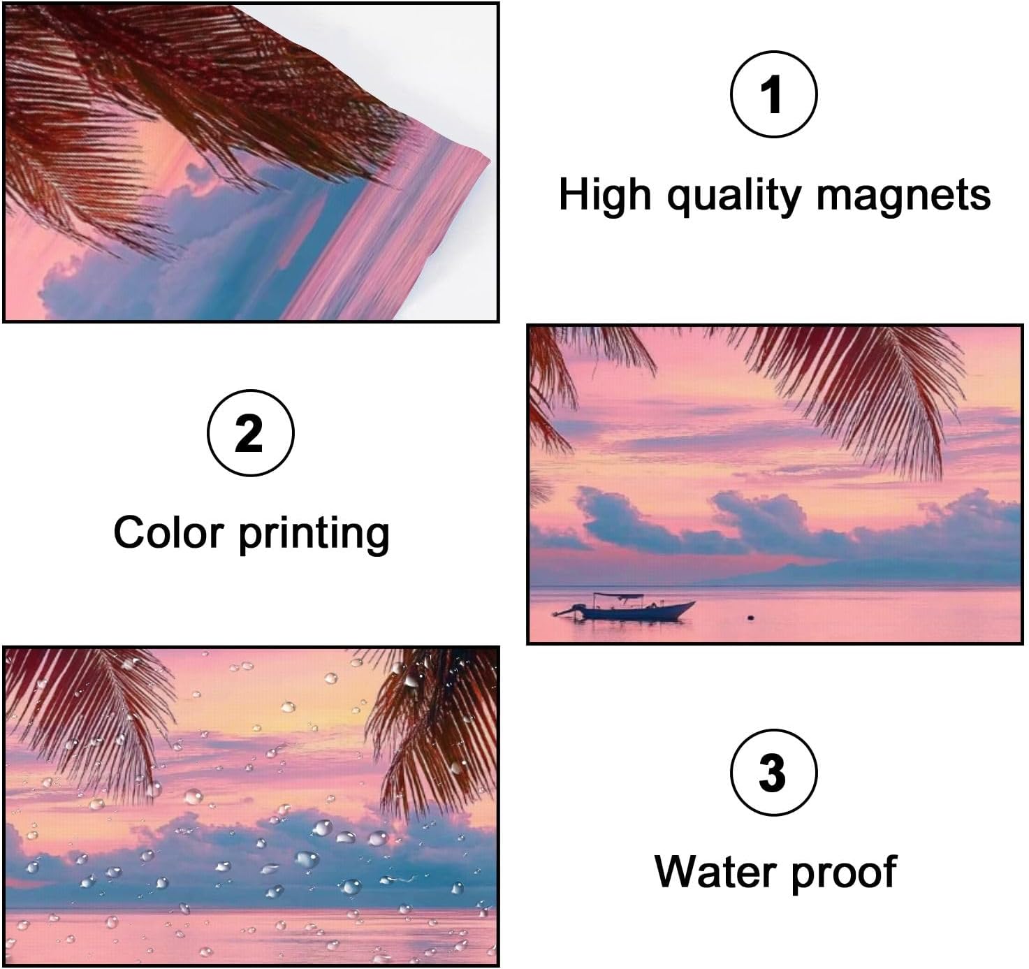 Fluorescent Light Covers for Ceiling Lights Twilight Sunset Tropical sea Bohol Philippines Easy to Install Magnetic Light Filter for Classroom Office Hospitals School Home Decor