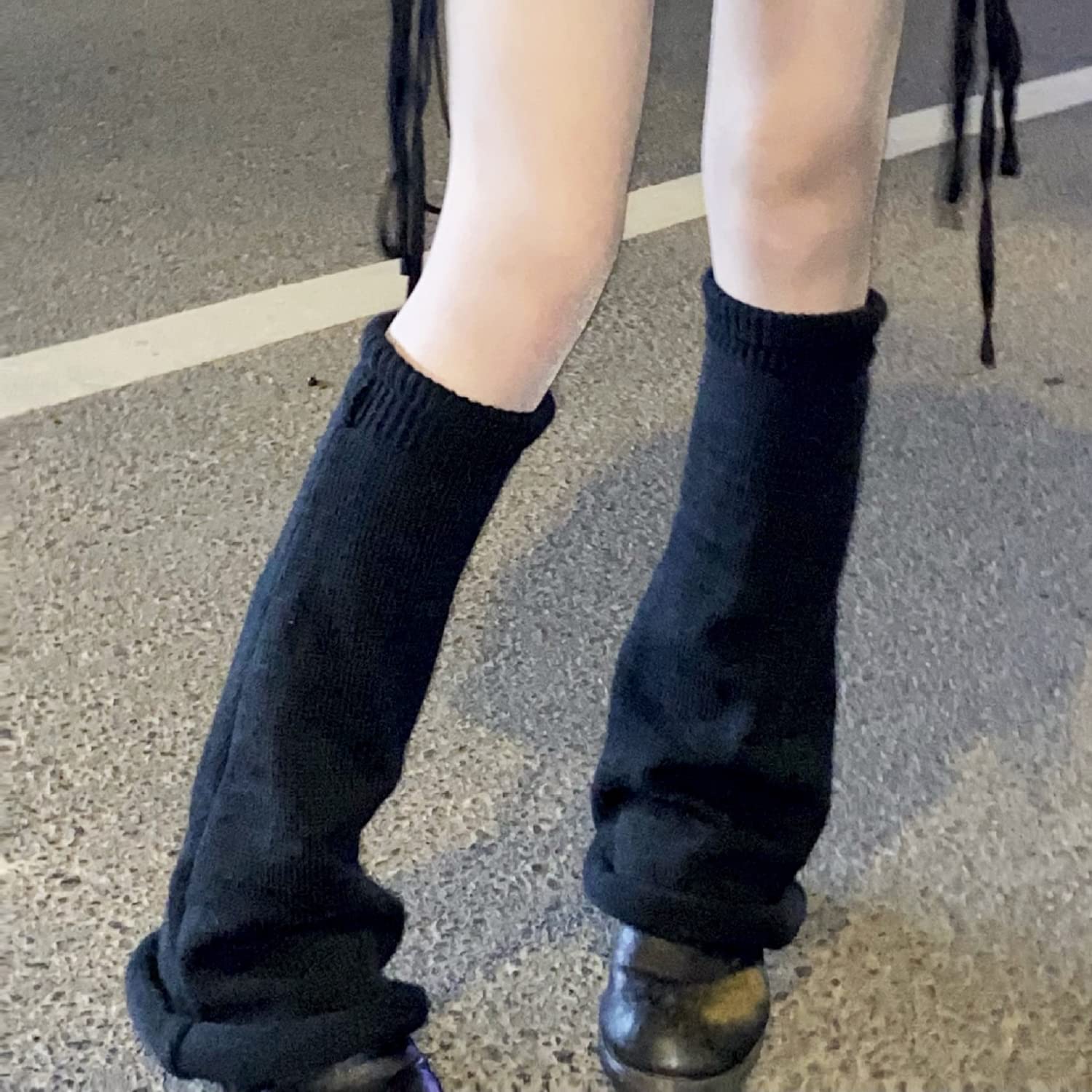 Sexybody Women's Leg Warmers Fashion Knit Warmers Long Socks Cute Y2K Kawaii Japanese Lolita Harajuku Accessories for Girls: 2pair-809black+809white One Size