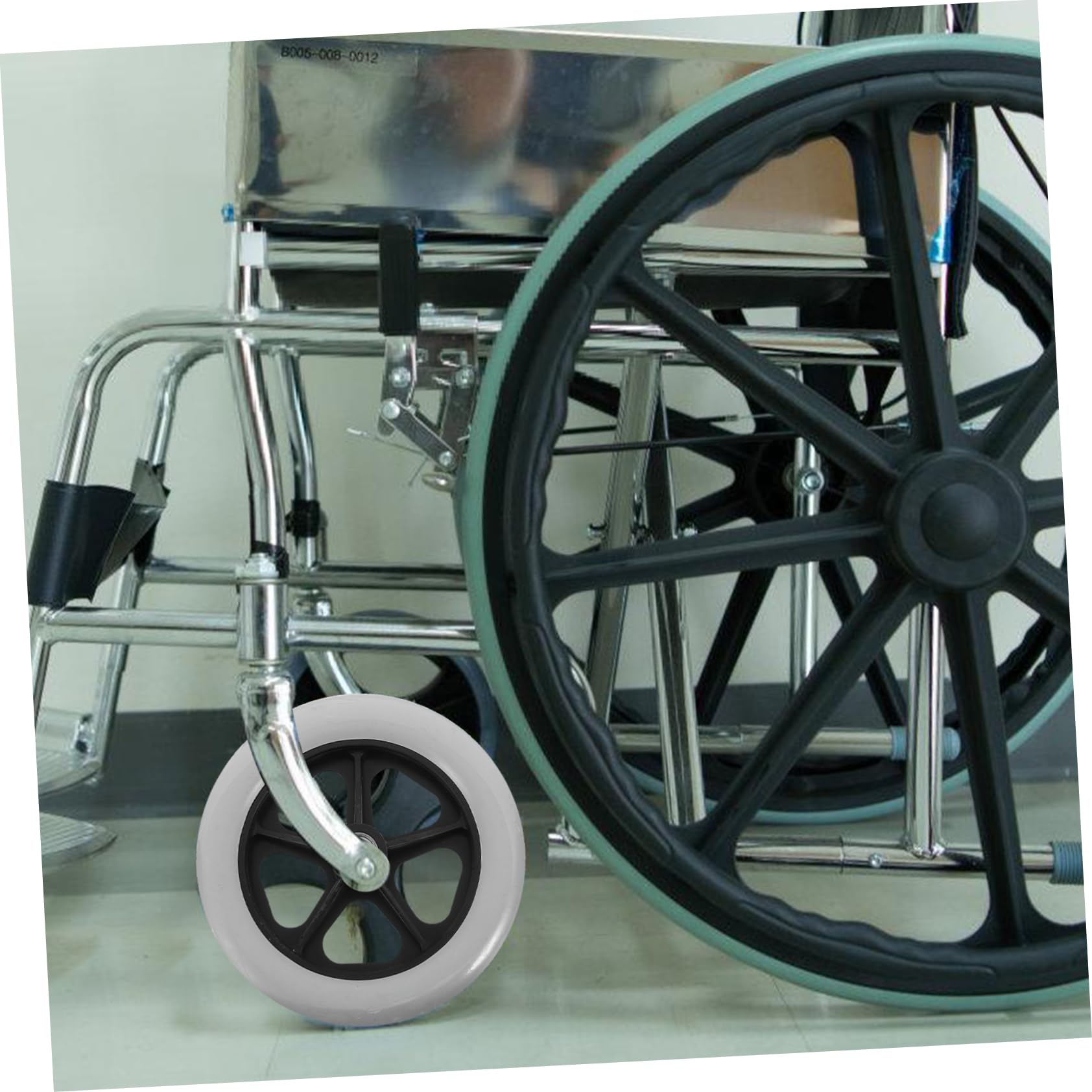SHOWERORO Ruote di Ricambio per Sedia a Rotelle 8 Pollici Set 2 Pezzi Ruote Anteriori Resistenti All'usura per Carrelli della Spesa e Deambulatori Uso Quotidiano
