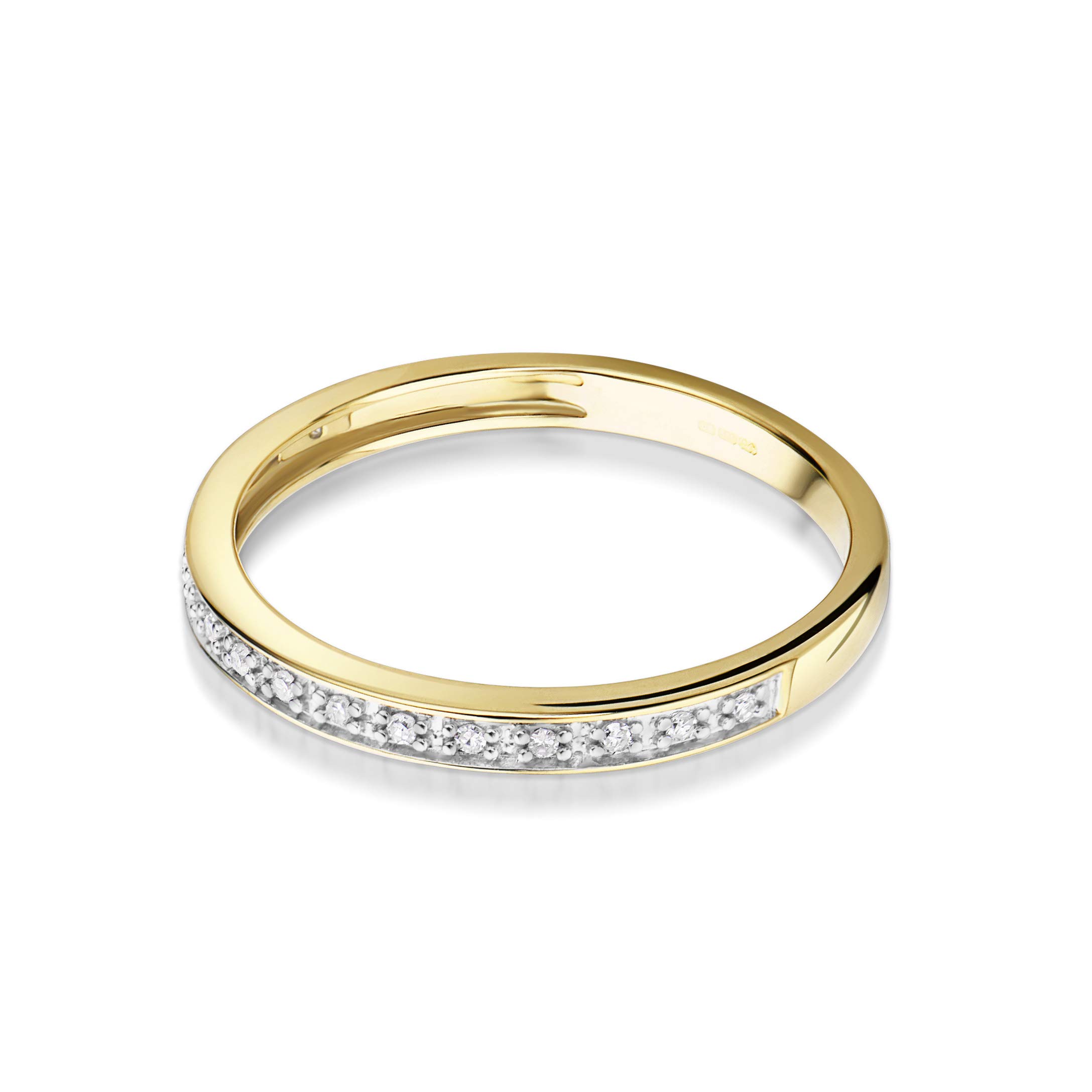 Orovi Biżuteria damski pierścionek żółte złoto 0,05 ct diament wieczność pierścionek 14 karatów (585) złoto i diamenty e Złoto, L 1/2, cod. OR0067R52
