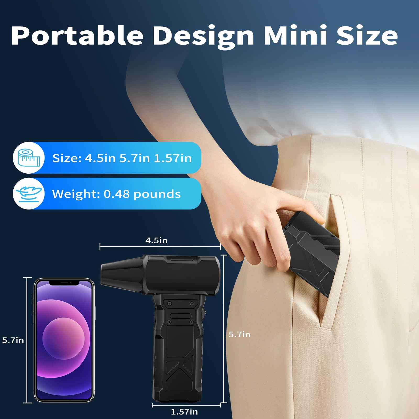 Plumero de aire comprimido eléctrico de 130000 RPM para limpieza de PC y teclado, X3, pistola de aire comprimido recargable reutilizable para coche, cama de aire, al aire libre, hogar