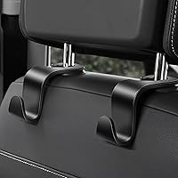 Vista 4 de Paquete de 4 ganchos para reposacabezas de asiento de automóvil, soporte organizador universal para asiento de automóvil (negro)