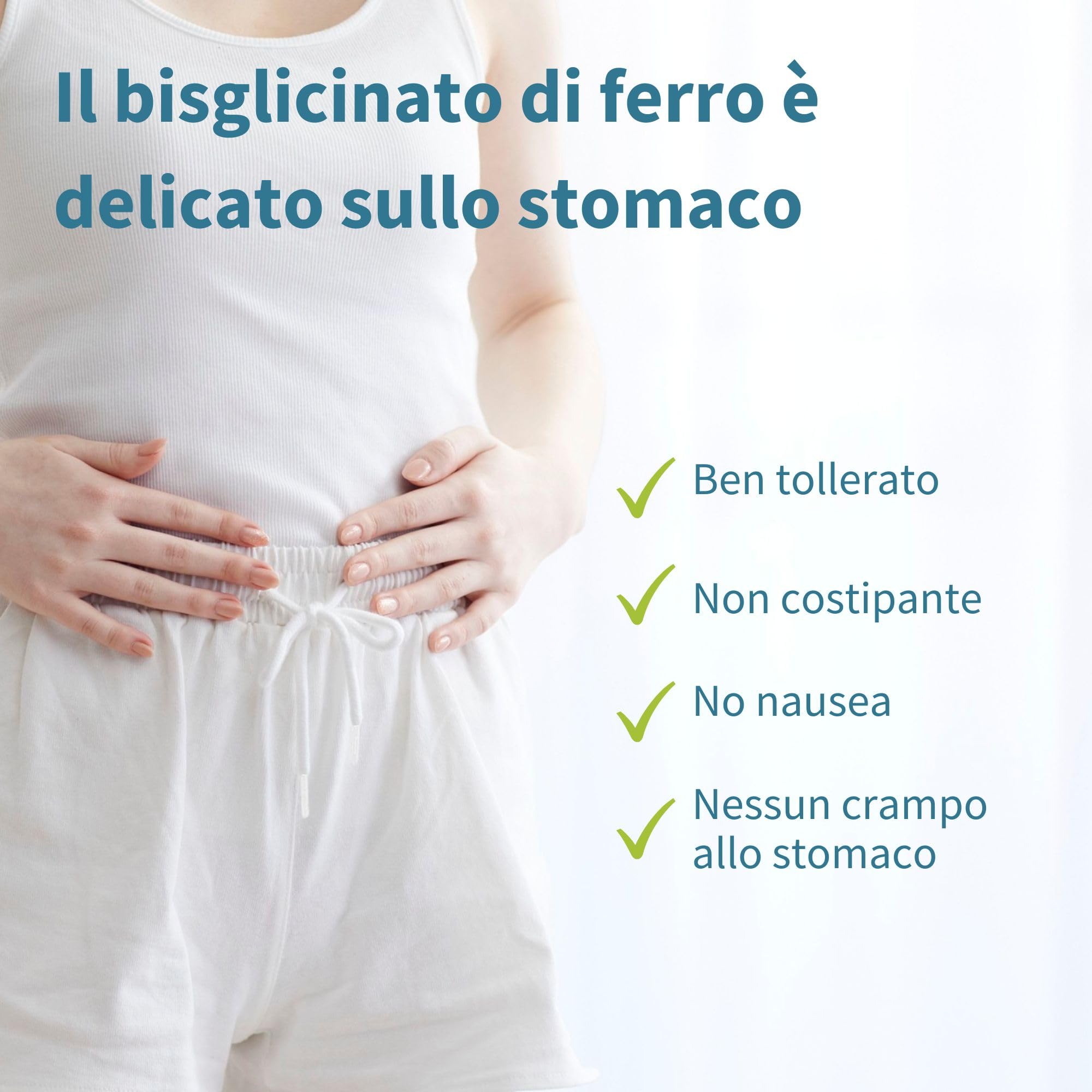 Igennus Ferro Bisglicinato 20mg con Vitamina C 100mg, Alto Assorbimento e Rilascio Mirato, Delicato sullo Stomaco, Integratore Ferro per Stanchezza, Ingredienti Puri, 180 Compresse Vegane, 1 al giorno
