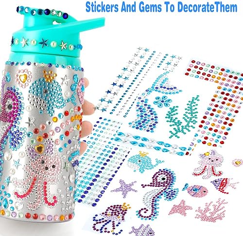 Miniatura 5 de Regalos de Navidad para niños, decora tus propios kits de botellas de agua para niñas de 4, 5, 6, 7, 8, 9, 10 a 12 años, pintura de diamantes con