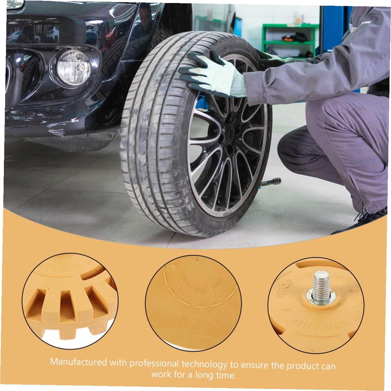 WOONEKY 2pcs Rubber Eraser Wheel Sticker Remover for Car Detailing