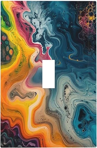 Thsanju Light Switch Cover Plate Colorful Artistic Abstract Fluid 1 Gang Switch 