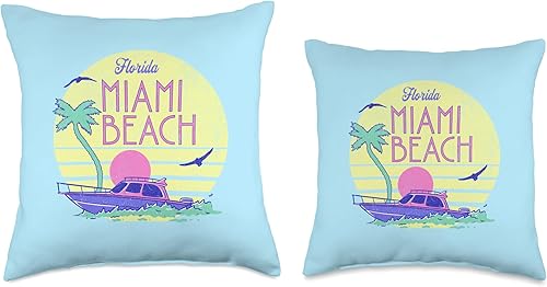 Miniatura 3 de Miami Beach Throw Pillow, 18x18, Multicolor