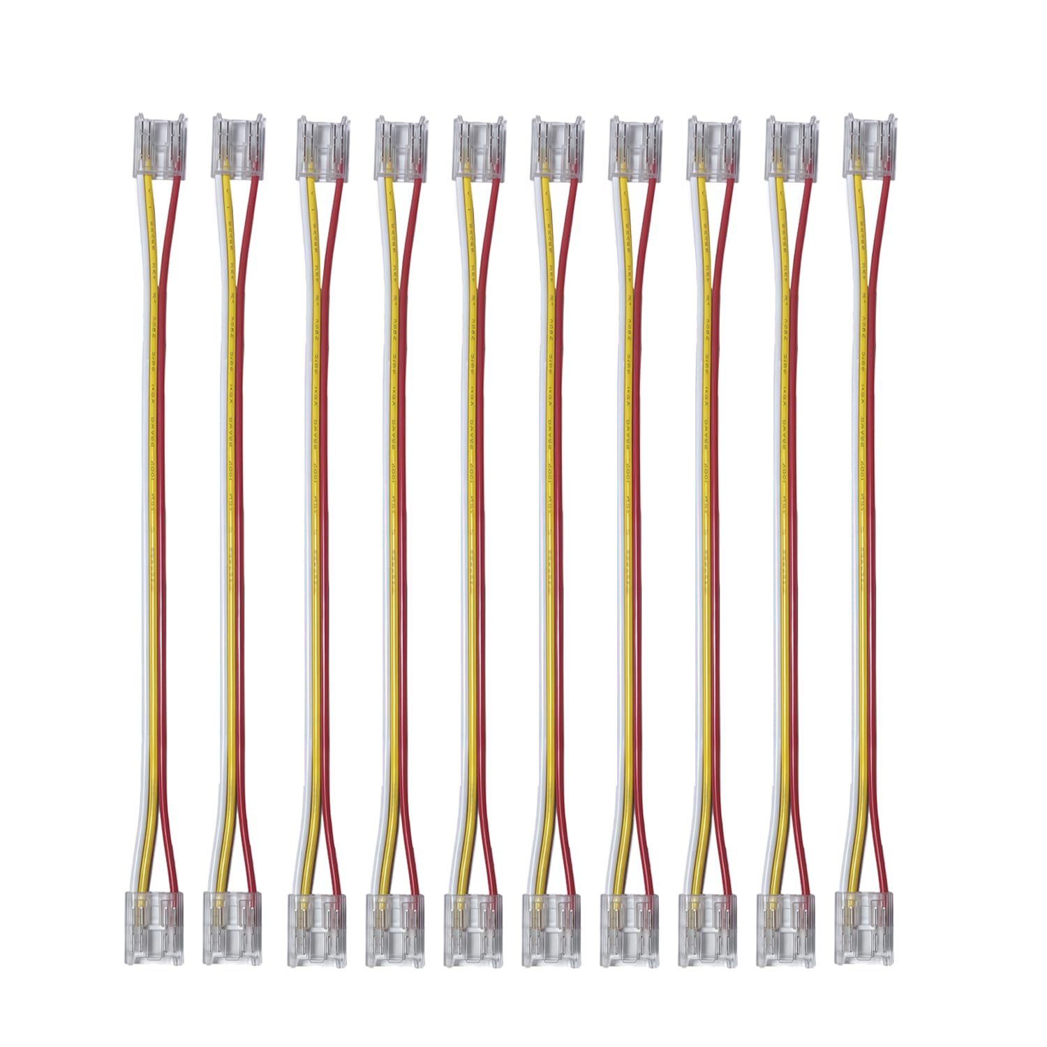 ENQIMAOYI COB LED Strip Connectors for 3-Pin/4pin Strip to Strip Dual Ends Extension Connectors + Cable for 10mm COB RGB IC LED Strip Lights (3PIN Dual)