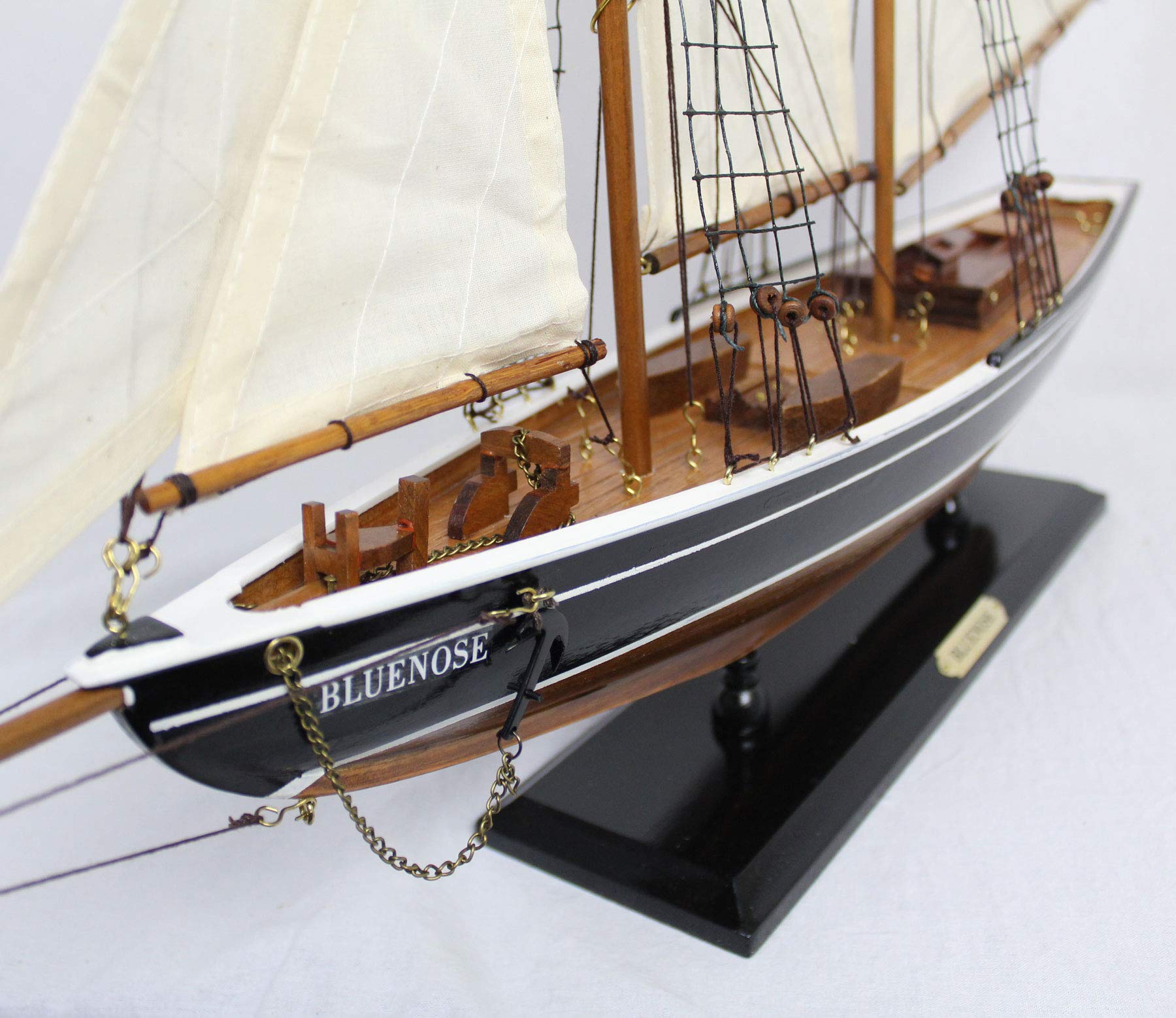 Antica 2000 Nave a vela modello a due piani in legno bluenose canadese
