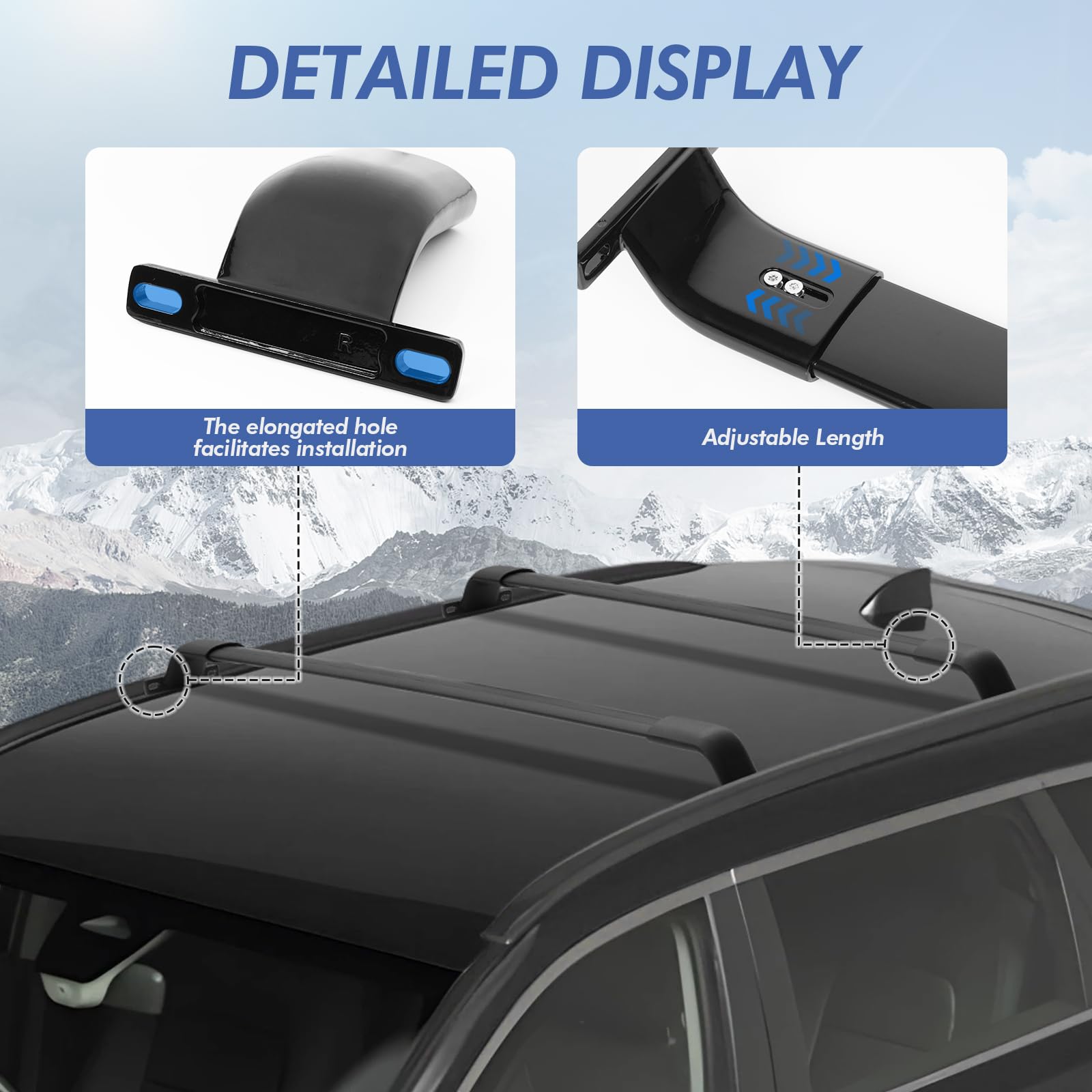 220LBS Roof Rack Cross Bars for Honda CR-V CRV & CRV Sport Hybrid 2023 2024 2025 2026, Matte Aluminum Luggage Crossbars for CRV 2025 Accessories, Rooftop Cargo Carrier with Flushed Rails — view 5