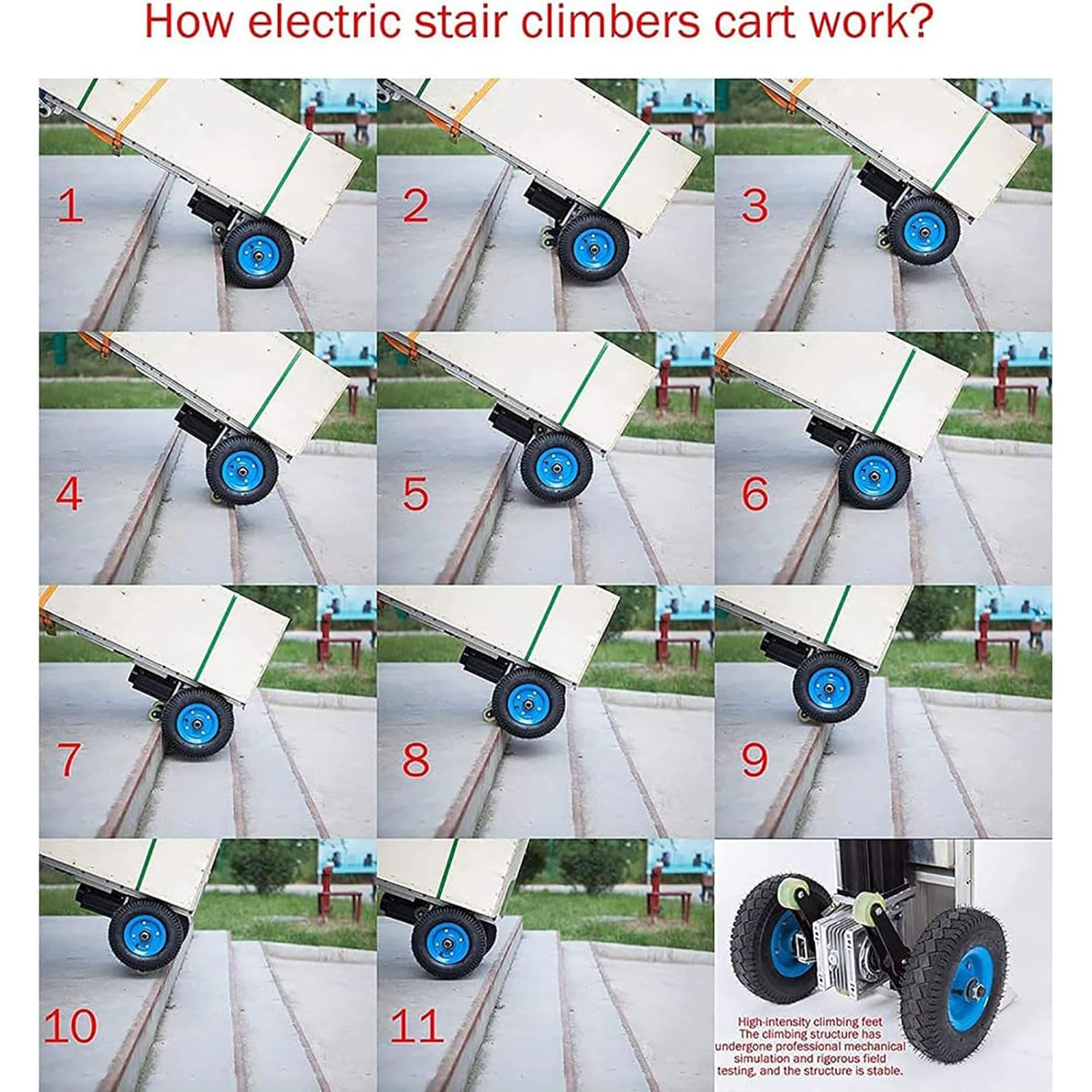 Carrello Elettrico Da 1200 W, Montascale Elettrico In Acciaio Inossidabile, Macchina Per Salire Le Scale Con Capacità Di 400 Kg/881 Libbre, Carrello Mobile Per Casa, Cantiere, Centro Commerciale