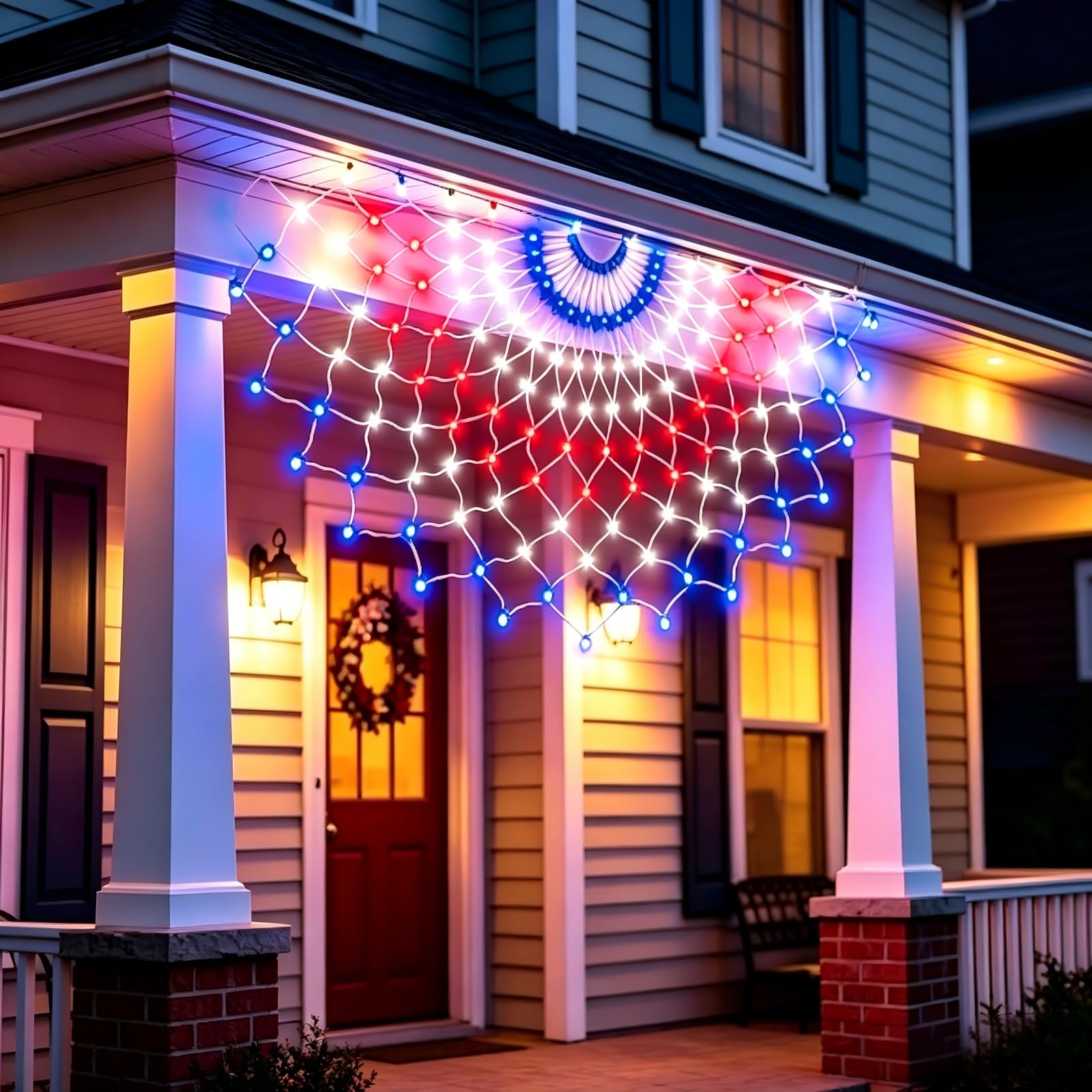 Leisure world Lot de 3 guirlandes lumineuses à 150 LED super lumineuses pour drapeau américain - Décoration patriotique étanche pour le jour de l'indépendance (4 juillet) - Jour commémoratif de Noël
