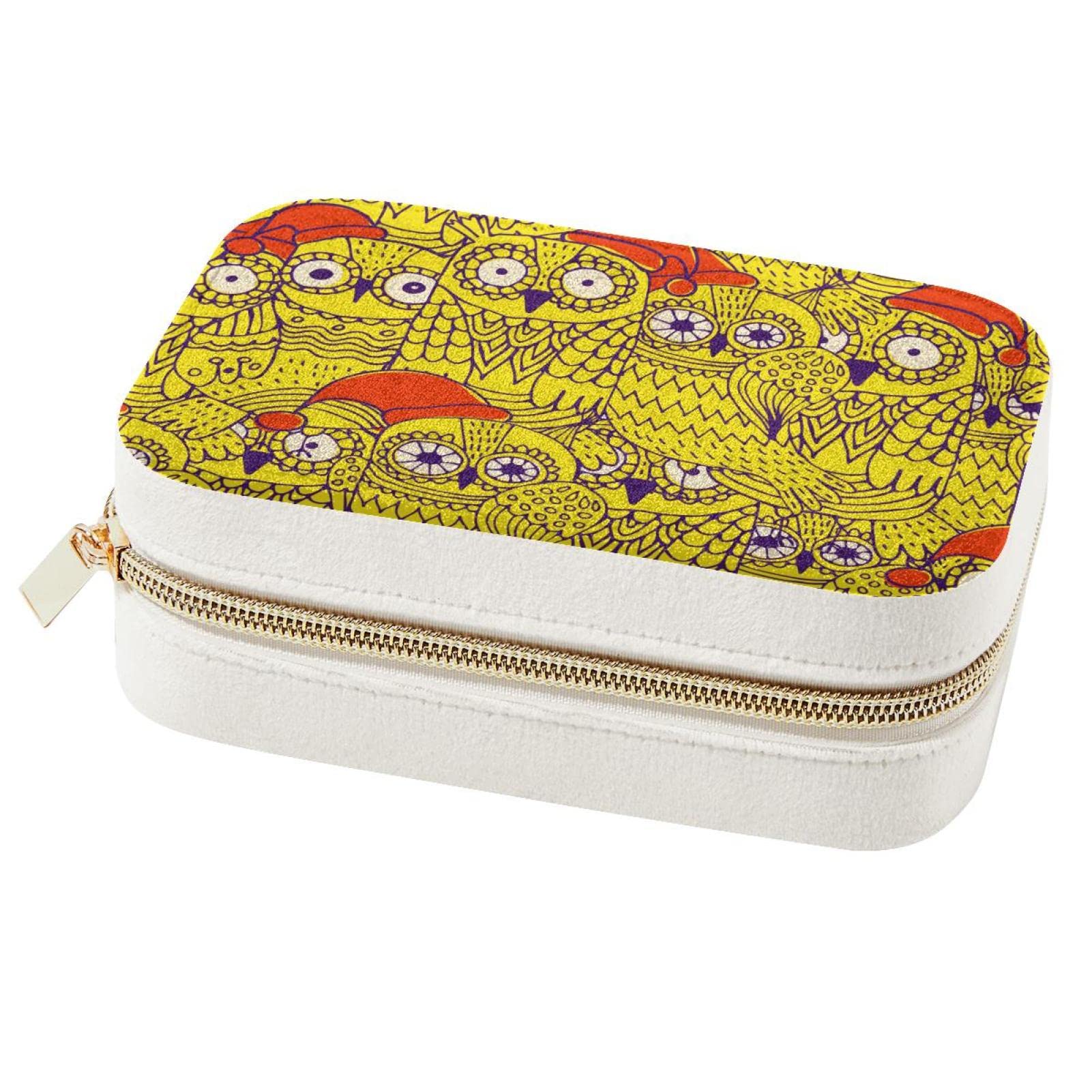 Boîte à bijoux hiboux portable pour l'organisation de voyage des femmes