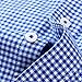 Cromoncent Mens Long Sleeve Oxford Button Down Shirts Casual Dress Shirt for Men,100% Cotton,Plaid/Stripes Shirts,Gingham Blue,XXL