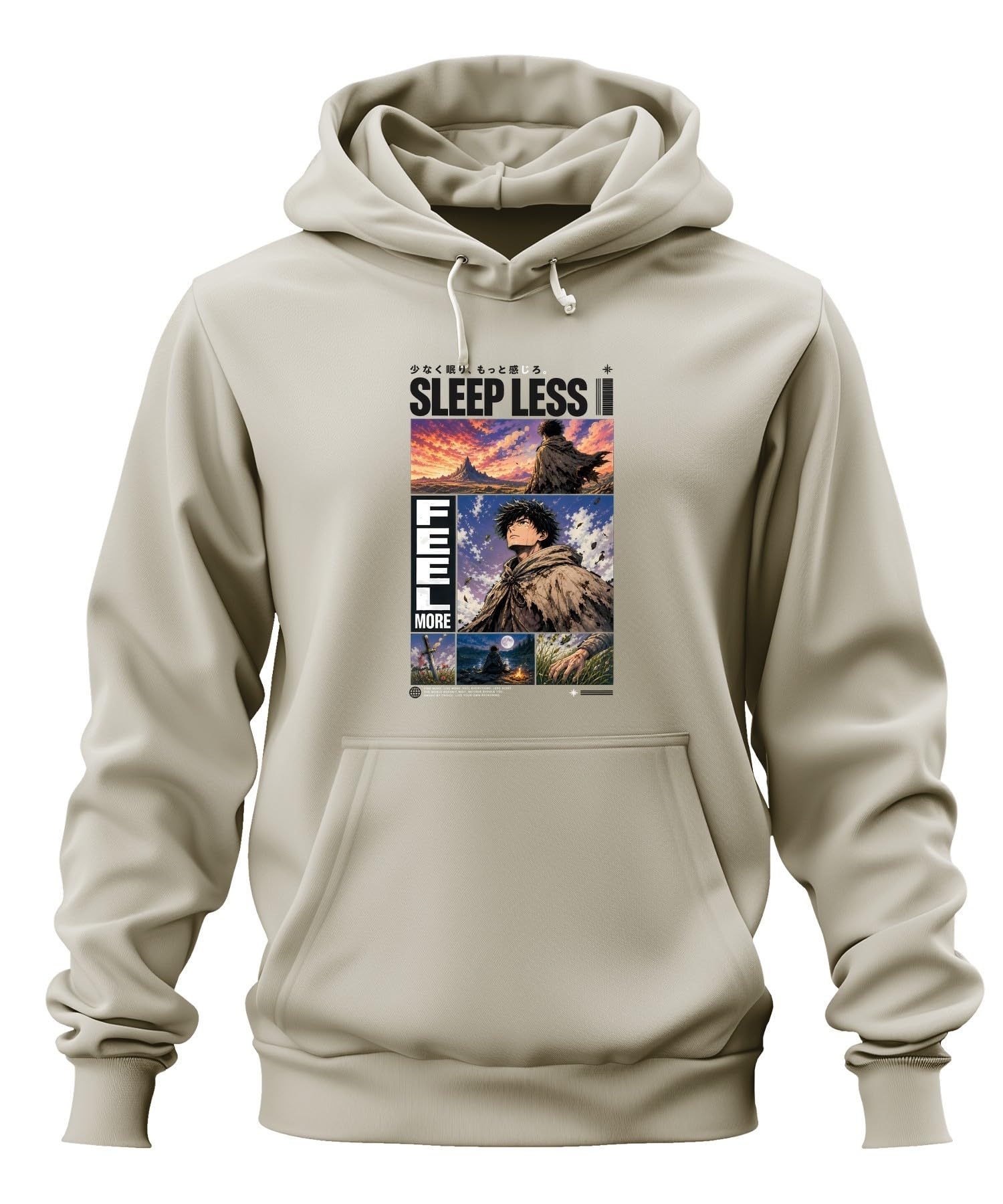 Sleepless Feel More Anime Japan Y2K bluza z kapturem