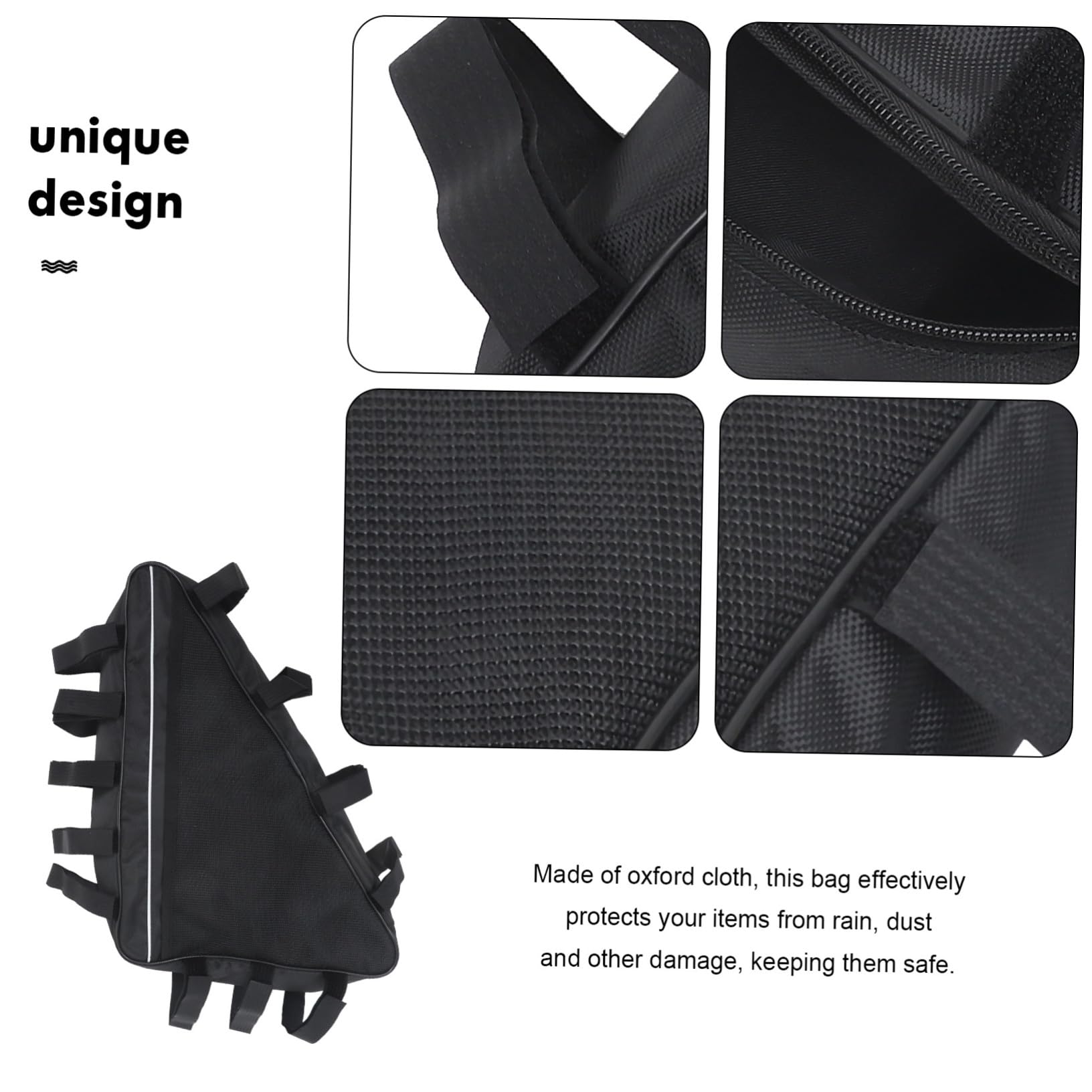 Borsa Triangolo Bici 693, Grande Capacità, Oxford Nero