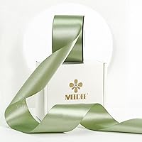 Vista 116 de MEEDEE - Cinta de satén blanca de 2 pulgadas, cinta blanca de lujo de doble cara de 25 yardas, cintas de seda para envoltorios de regalo