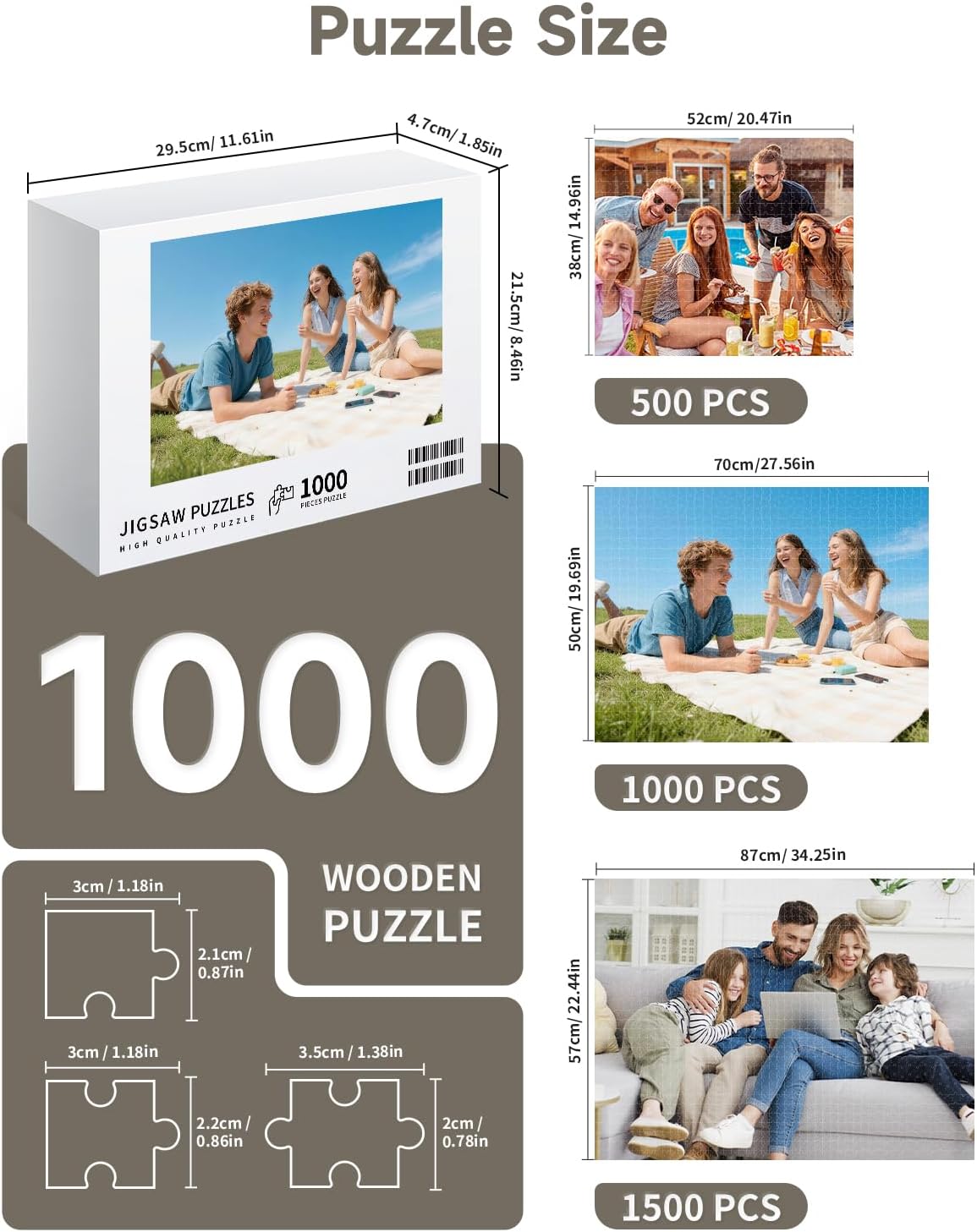 Custom Photo Puzzle- Personalized Jigsaw Puzzle from Photo, Create Your Own Puzzle with Your Picture, Gift for Mother's Day, Wedding, Pet, Birthday, Christmas (1000-Horizontal)