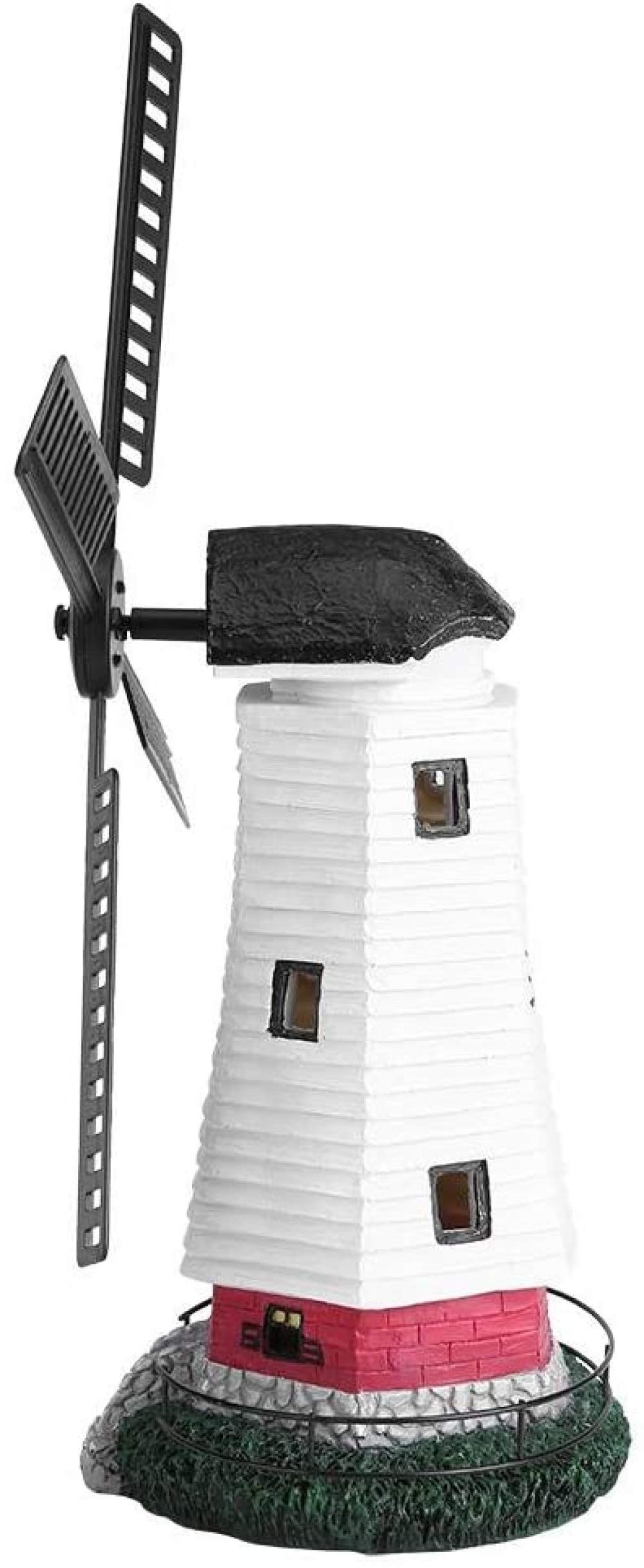 Mulino a vento solare, decorazione da giardino con luce, impermeabile, ornamentale, per prato, faro ad energia solare, per decorazione da giardino all'aperto