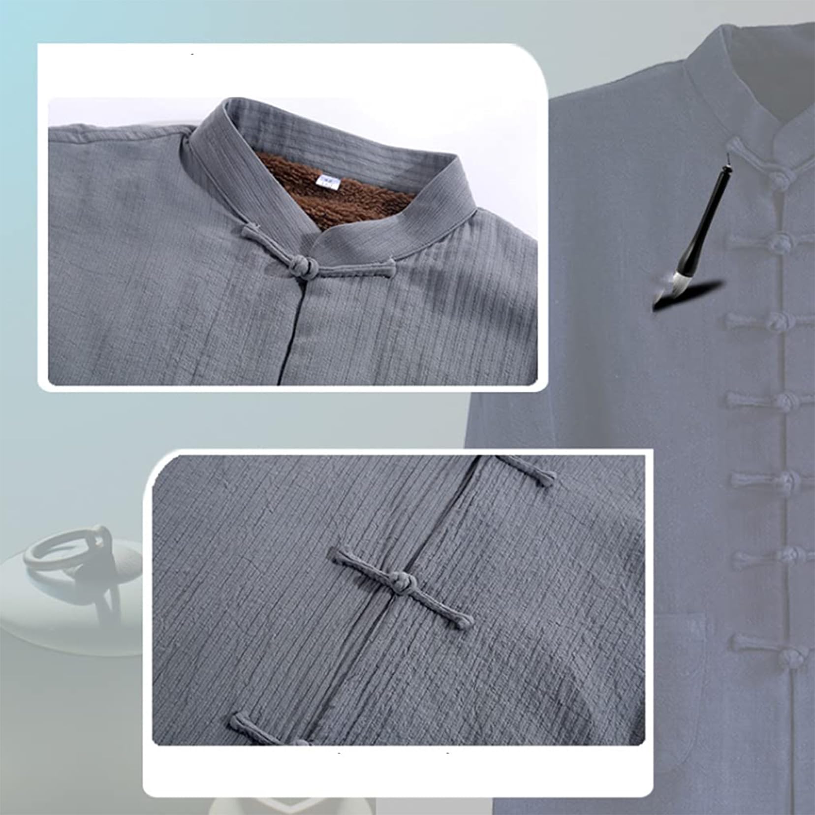 Traje Tang, Uniforme de Tai Chi de invierno for hombre, traje de espiga grueso, traje de meditación, abrigos acolchados, traje de espiga chino cálido, ropa de Kung Fu(Red_XL)