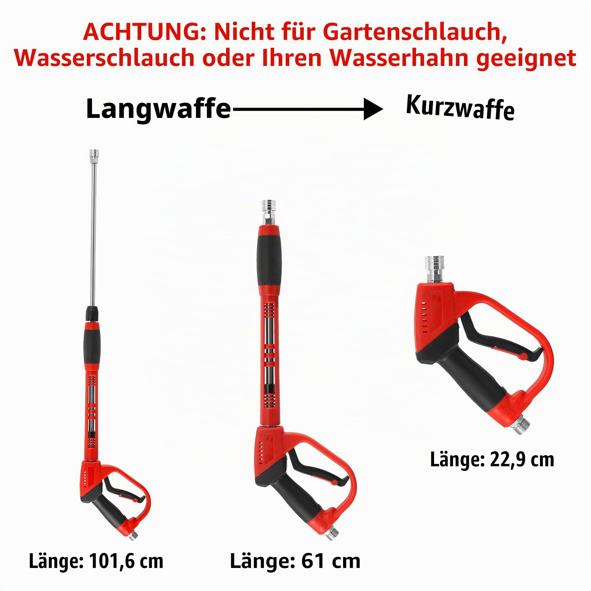 Tool Daily Hochdruckreiniger Pistole mit 40 Zoll Hochdruckreiniger Lanze, 345 bar (5000 PSI), M22 Anschluss, 5 Düsen