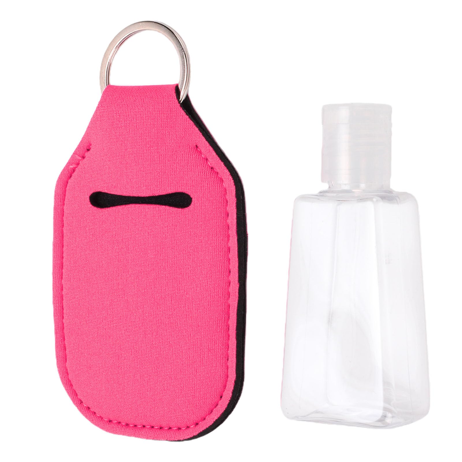 Pratico kit di bottiglie viaggio, 40 pezzi, con portachiavi, multiuso per articoli toeletta, lozioni e disinfettanti per le (rosa rosa)
