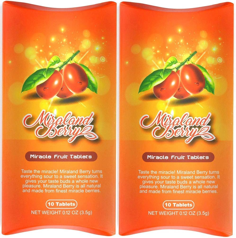 MiralandBerry Miracle Berry Fruit Tablets-10 each (Pack of 2), Turns Sour Foods to Sweet