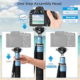 SIRUI Aluminiowy monopod ze stopkami, kompaktowy profesjonalny monopod 192,5 cm do aparatów, obsługuje do 15 kg, kompatybilny z Sony, Canon, Nikon DSLR, AM-404FL+QC-55