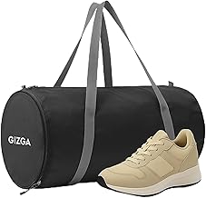 Gizga essentials Gym Bag with Shoe Compartment | Water-Resistant Polyester Duffle Bag for Men and Women, Adjustable Shoulder Strap, 21L Capacity, Ideal for Swimming, Travel, Sports & Workout Use