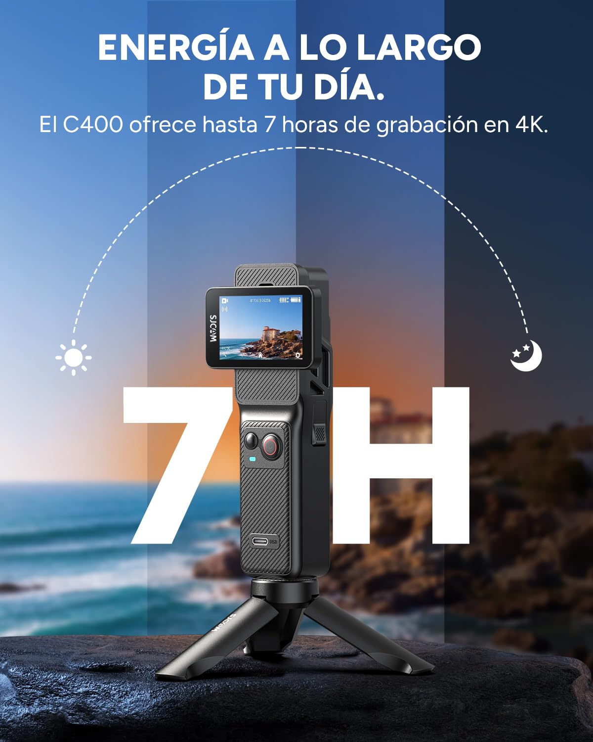SJCAM C400 256G Camara Vlog 4K 7 Horas Autonomía