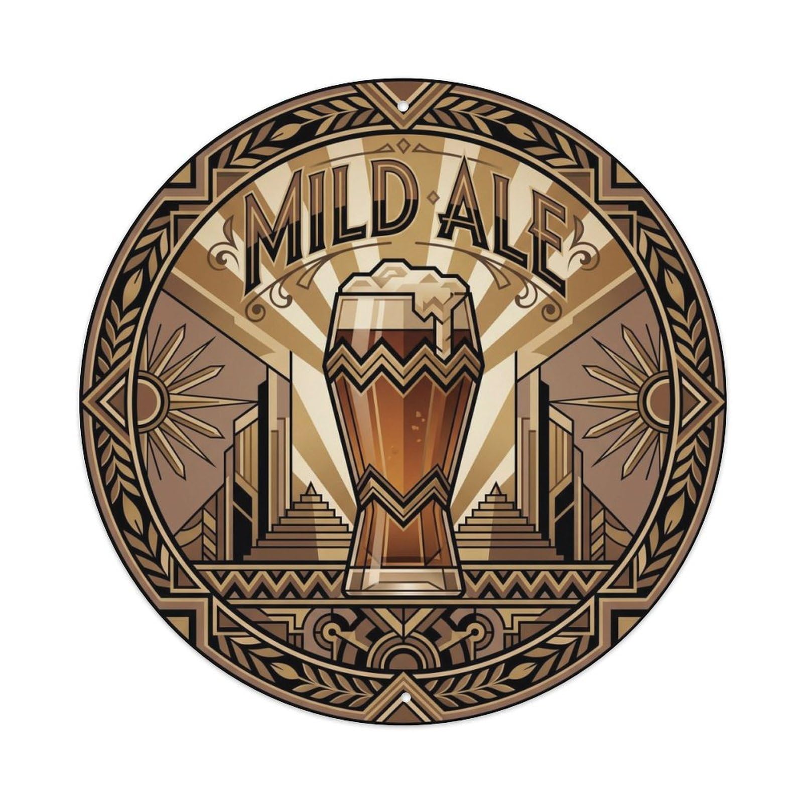 Vintage Mild Ale Pub Culture English Copper Kettle Metal Tin Sign